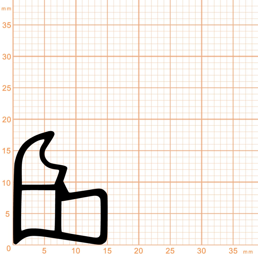 Türrahmen Dichtung - Stahlzargendichtung für Stahltüren | 18 mm Höhe | Farbe: weiß
