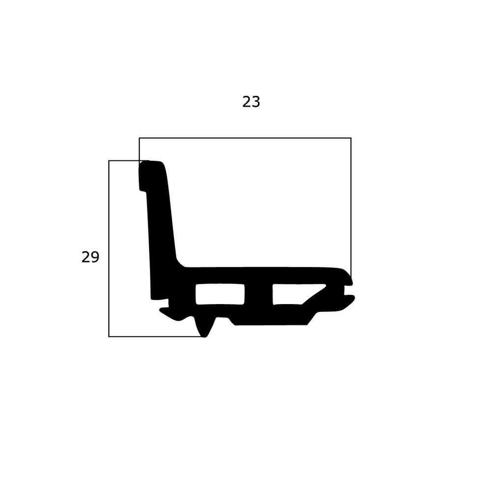 Mitteldichtungen - Mitteldichtung für Metall- und Alufenster | 29 mm Höhe | Farbe: schwarz