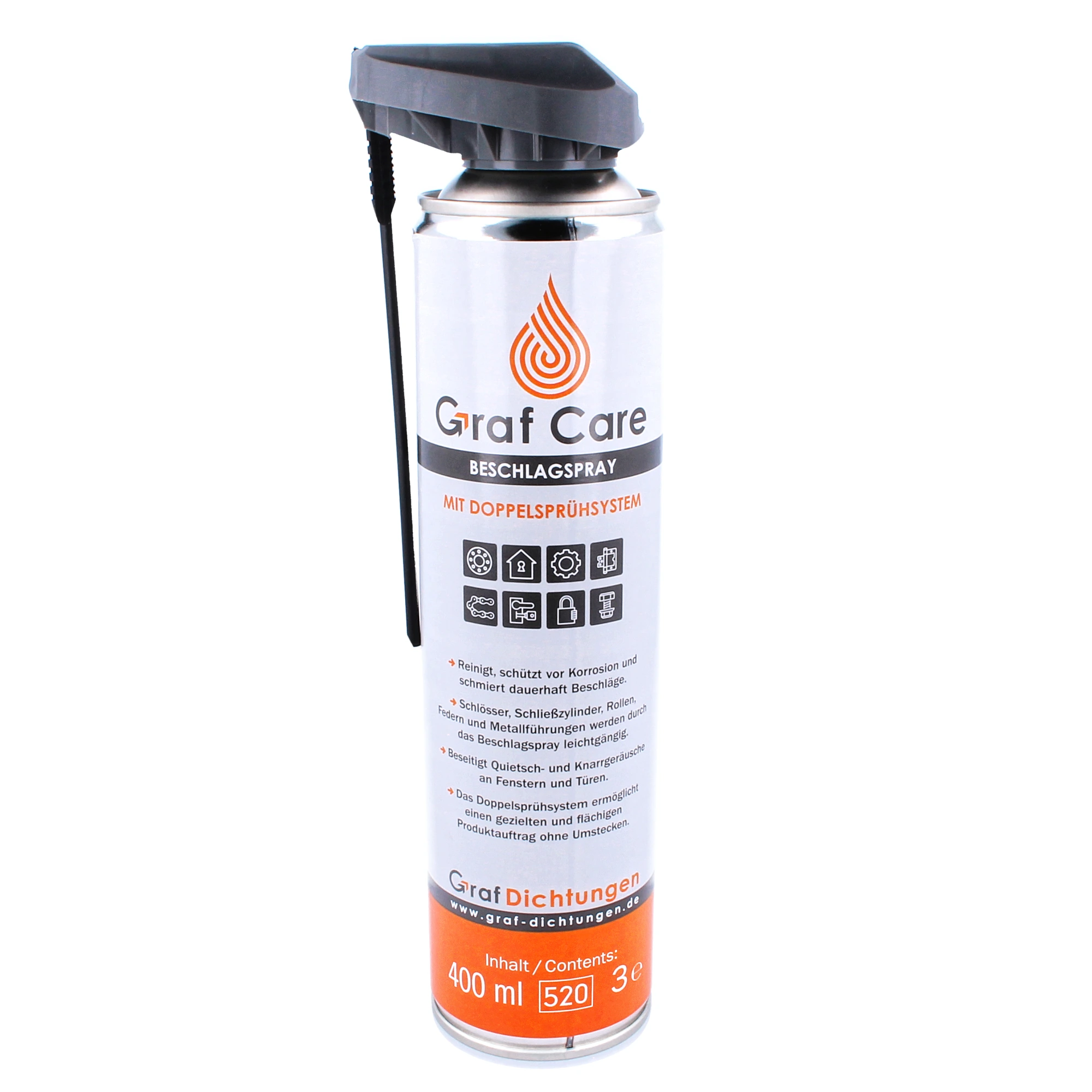 Graf-Care Beschlagspray | mit Doppelsprühsystem | Menge: 400 ml