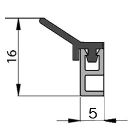 Anpressdichtungen - Befestigungsschiene mit Anpressdichtung | 2000 mm Länge | Farbe: weiß