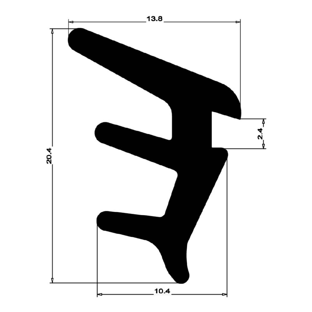 Verglasungsdichtung für Fenster | 14 mm Breite | Farbe: schwarz