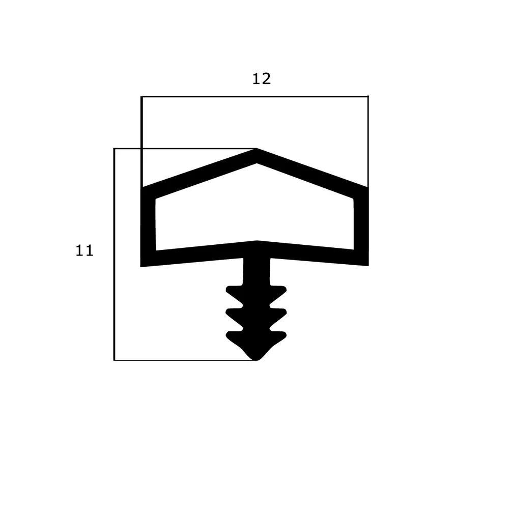 Türrahmen Dichtung - Holzzargendichtung für Haustüren | 12 mm Falzbreite | Farbe: grau