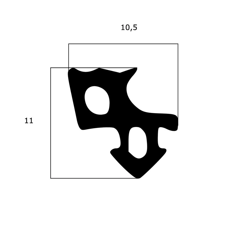Lippendichtungen - Anschlagdichtung mit Schlauch für GEALAN | 11 mm Höhe | Farbe: schwarz