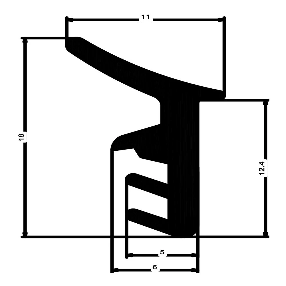 Dachfensterdichtung für Velux Dachflächenfenster | Höhe: 19 mm | Farbe: schwarz
