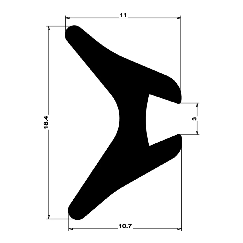 Verglasungsdichtung für Fenster | 11 mm Breite | Farbe: schwarz