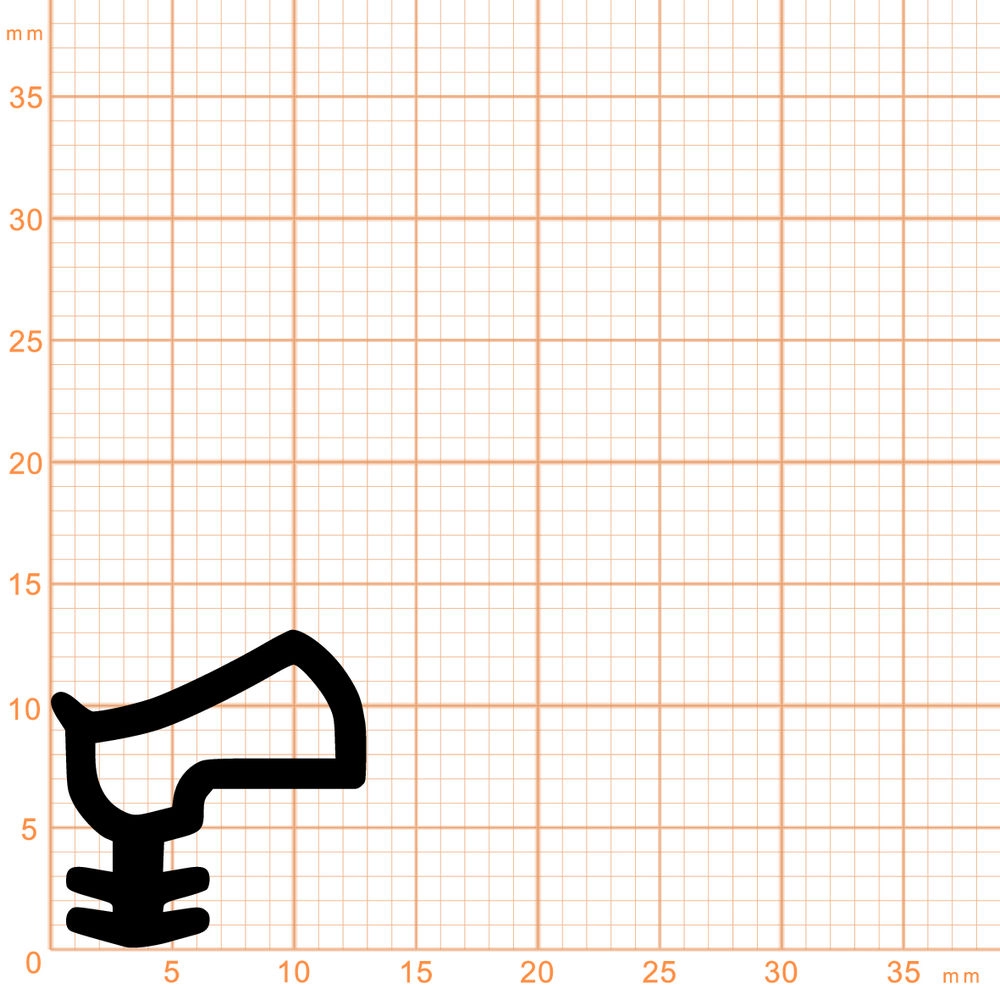 Türrahmen Dichtung - Stahlzargendichtung für Stahlrahmen | 13 mm Breite | Farbe: weiß