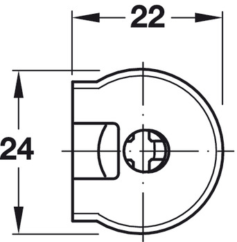 Verbinder & Bodenträger - Verbindergehäuse von Häfele Rafix 20 | Bohrtiefe: 14,02 mm +0,2 mm | Für Holzdicke ab 19 mm