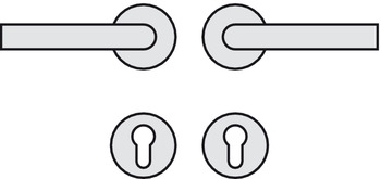 Türdrücker - Türdrücker-Garnitur mit Profilzylinder | Hoppe Amsterdam E1400Z/42KV/42KVS | Farbe: silber