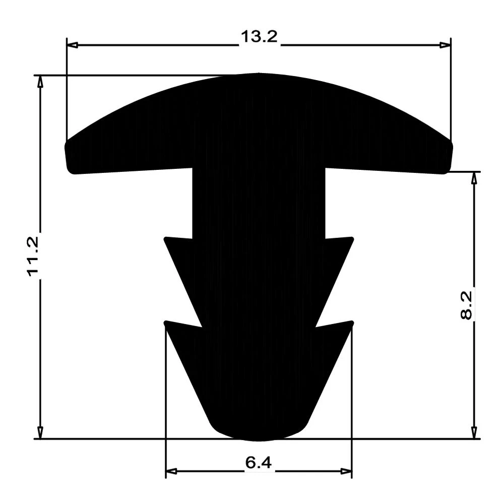 Treppenstufendichtung | Höhe: 12 mm | Farbe: schwarz