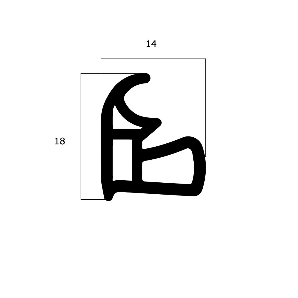 Türrahmen Dichtung - Stahlzargendichtung für Stahlprofile | 14 mm Breite | Farbe: weiß