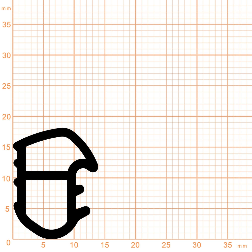 Türrahmen Dichtung - Stahlzargendichtung für Stahltüren | 14 mm Breite | Farbe: weiß