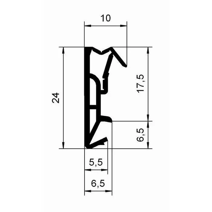 Flügelfalzdichtung für Türen | 18 mm Falzhöhe | Farbe: beige