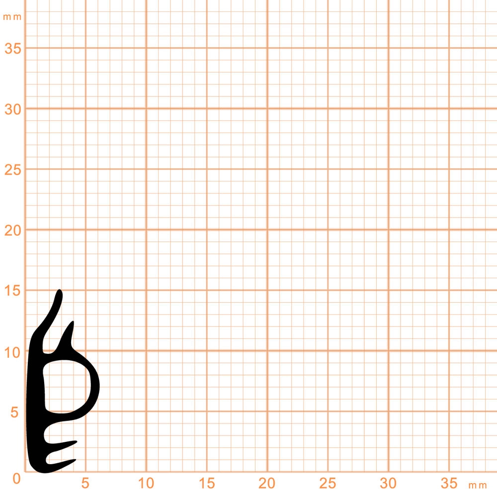 Flügelfalzdichtungen - Flügelfalzdichtung für Holzzargen  | 12 mm Falzhöhe | Farbe: schwarz