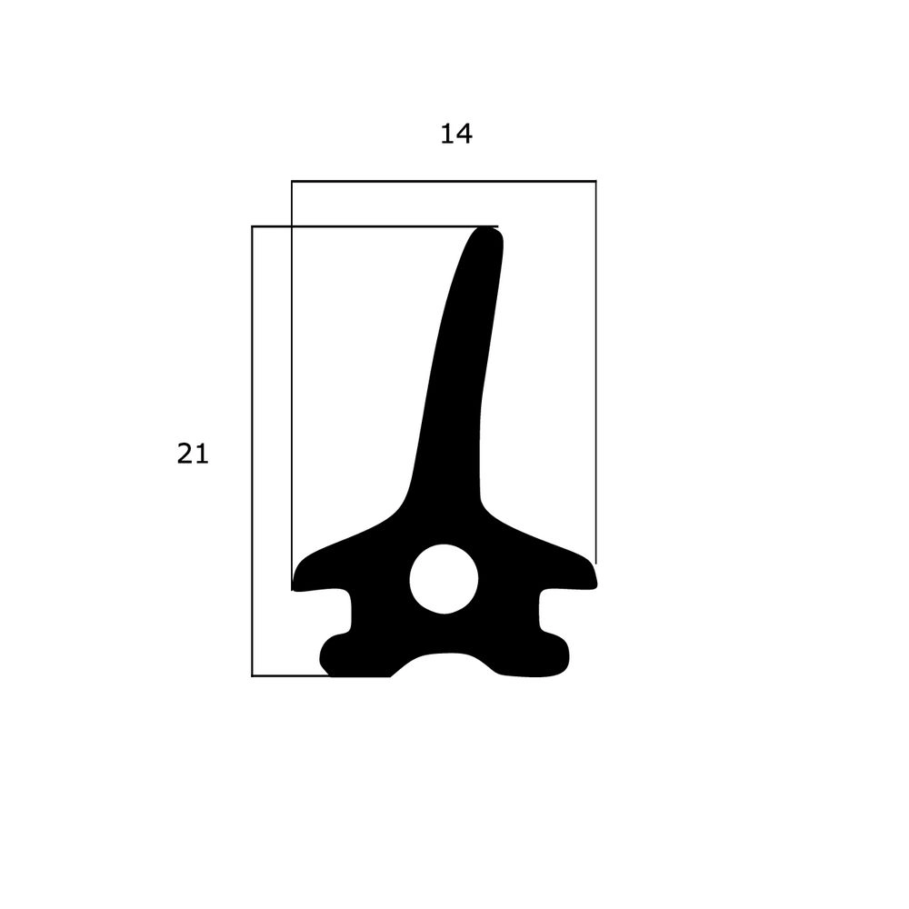 Mitteldichtungen - Mitteldichtung für Metall- und Alufenster | 21 mm Höhe | Farbe: schwarz