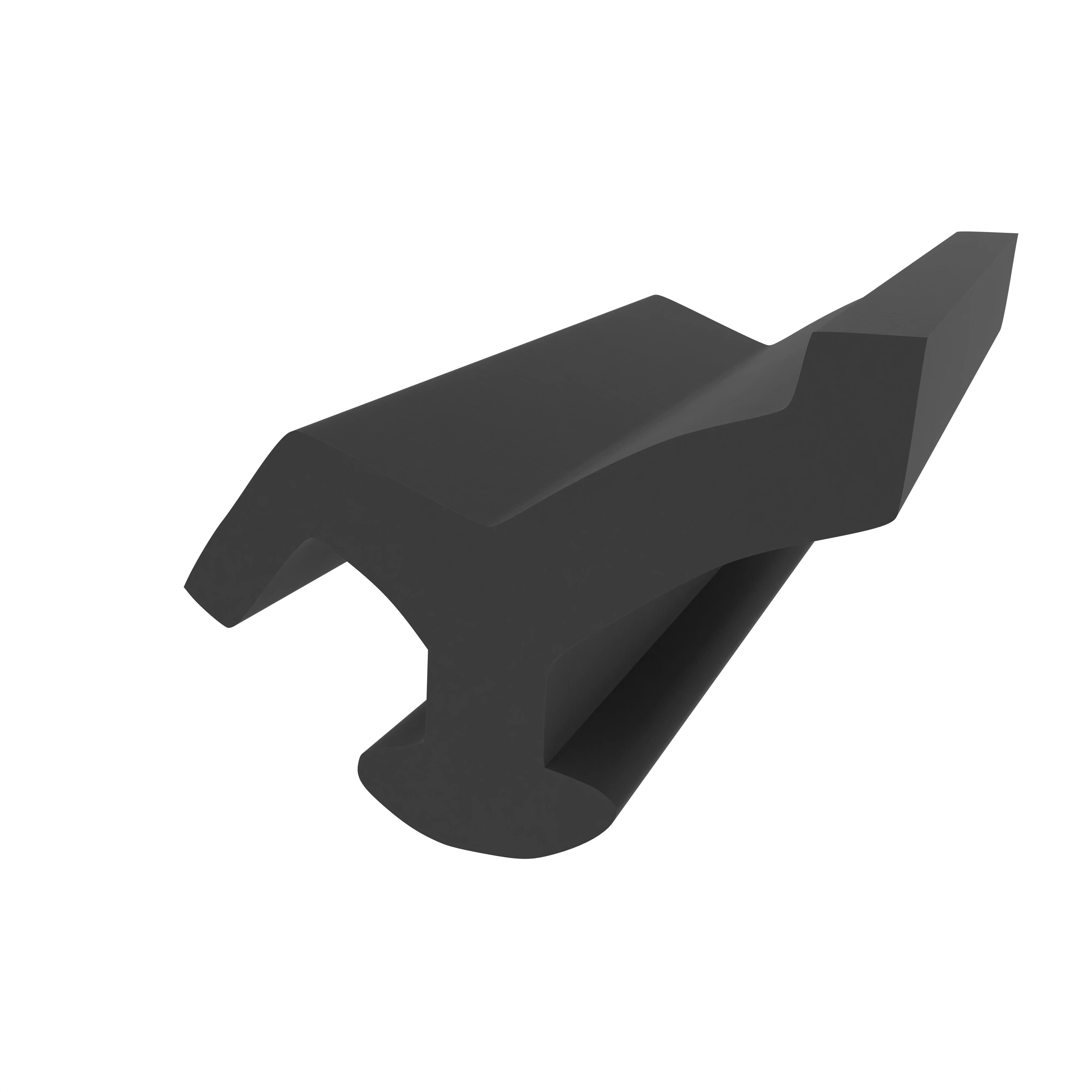 Lippendichtungen - Anschlagdichtung mit Lippe und profiliertem Fuß | 8 mm Höhe | Farbe: schwarz