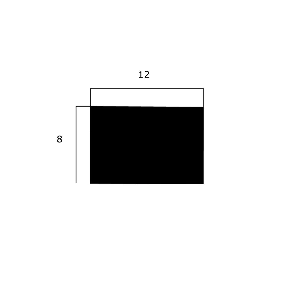 Moosgummi - Moosgummidichtung vierkant | 12 mm Breite | Farbe: schwarz