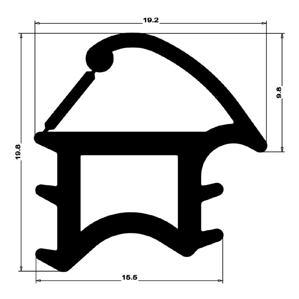 Stahlzargendichtung für Metallzargen | 20 mm Höhe | Farbe: grau