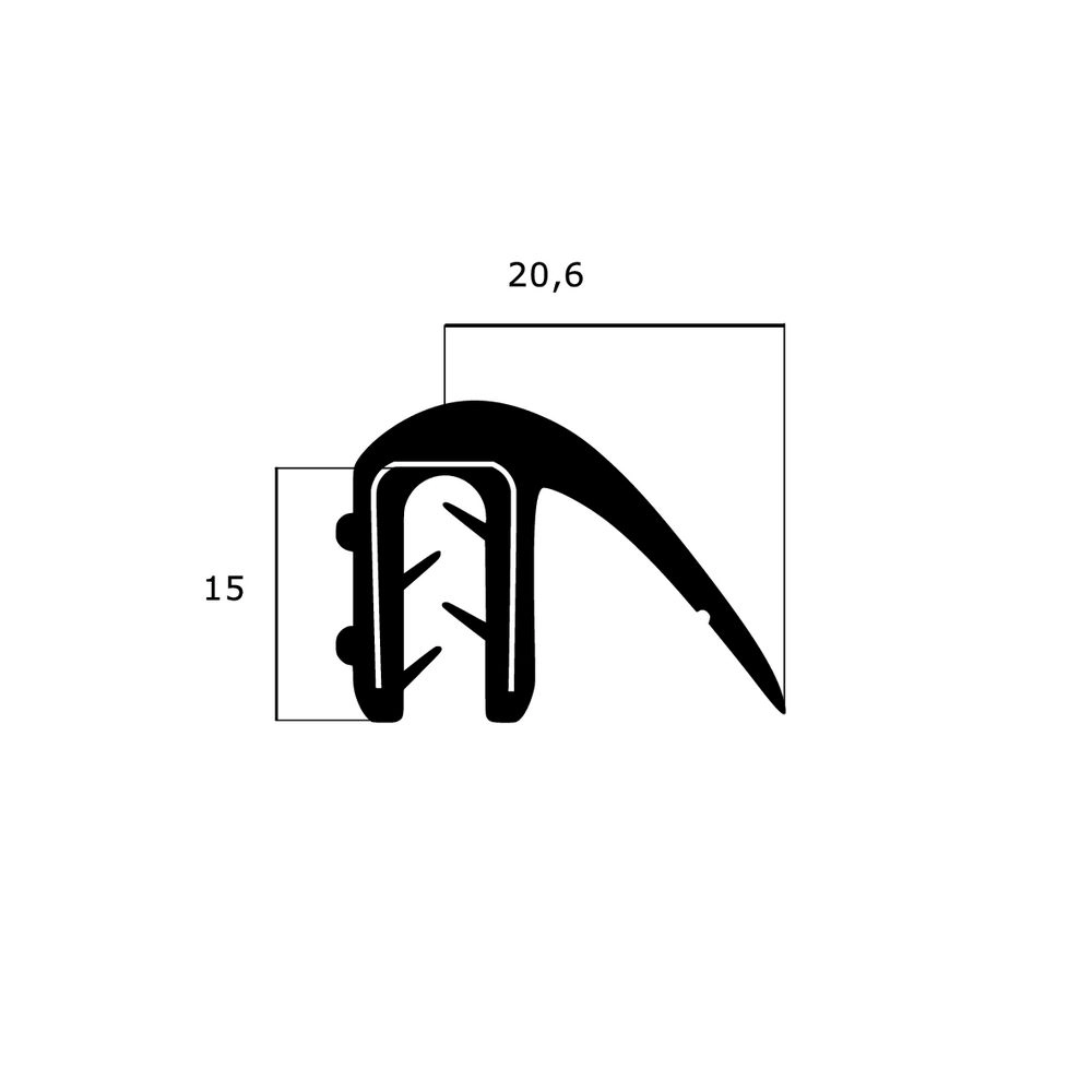 Kantenschutz Dichtprofile - Kantenschutzprofil | Klemmbereich: 1 – 4 mm | Farbe: schwarz