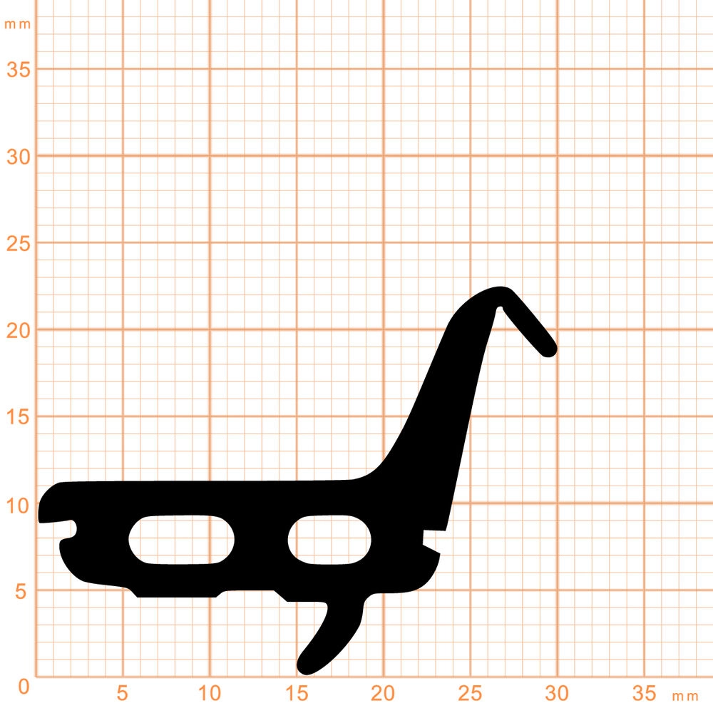 Mitteldichtungen - Mitteldichtung für Hueck Hartmann Metallfenster | 22,5 mm Höhe | Farbe: schwarz