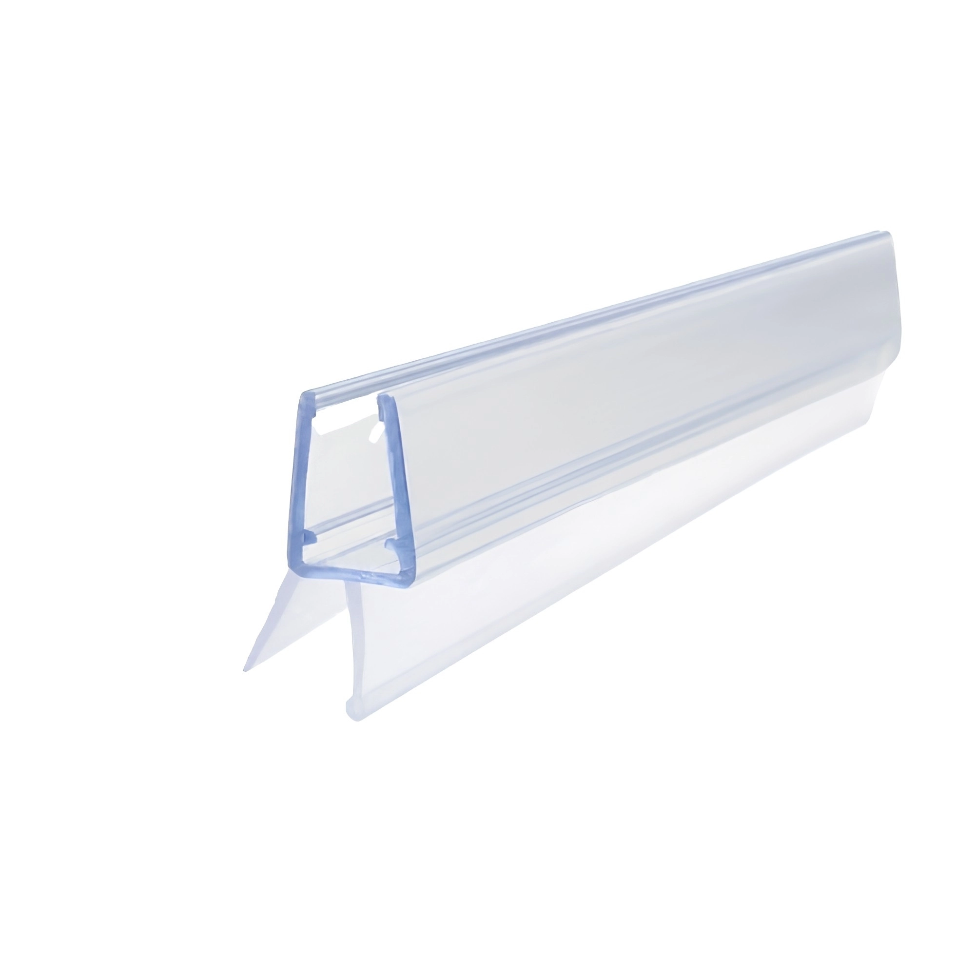 Dusch-Wasserabweisprofil mit 135° Lippe | 6 - 8 mm Glasstärke | Farbe: transparent