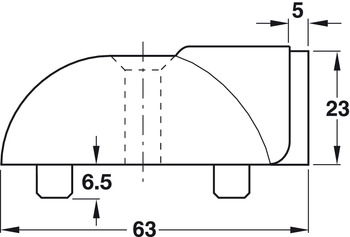 Zubehör rund um die Tür - Startec Bodentürpuffer | inkl. Befestigungsmaterial | 57 mm Breite