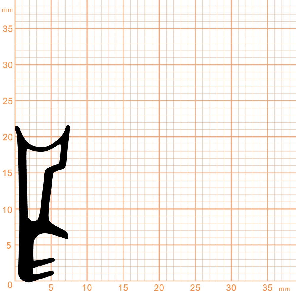 Flügelfalzdichtungen - Flügelfalzdichtung für Holzzargen  | 14,5 mm Falzhöhe | Farbe: schwarz