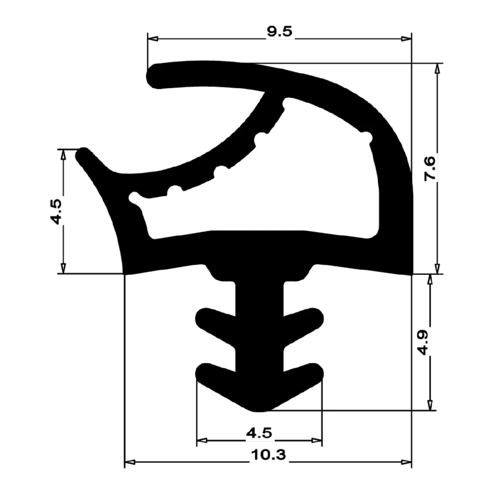 Holzzargendichtung für Haustüren | 12 mm Falzbreite | Farbe: beige