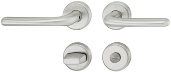 Türdrücker-Garnitur für WC/Badezimmer | Hoppe Cardiff E1850Z/17KV/17KVS | Farbe: silber