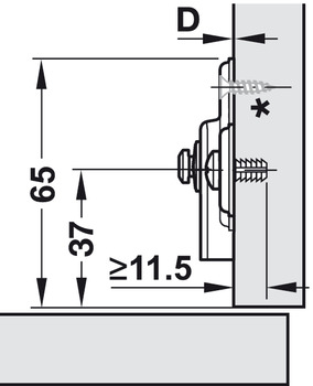 Blum Kreuzmontageplatte | für Modul 95° | Oberfläche: vernickelt