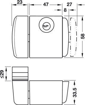Fenster-Zusatzschloss | Modell: Abus FTS 3003 | Farbe: braun