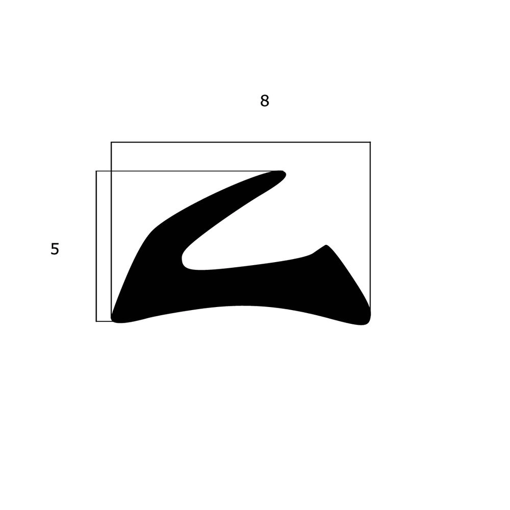 Lippendichtungen - Anschlagdichtung mit Lippe und glattem Fuß | 5 mm Höhe | Farbe: schwarz 