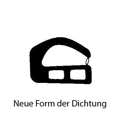 Türrahmen Dichtung - Stahlzargendichtung für Stahlrahmen | 14 mm Höhe | Farbe: grau