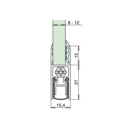 Schall-Ex GS-H8/12 | 1208 mm einseitig in EV1 farblos eloxiert