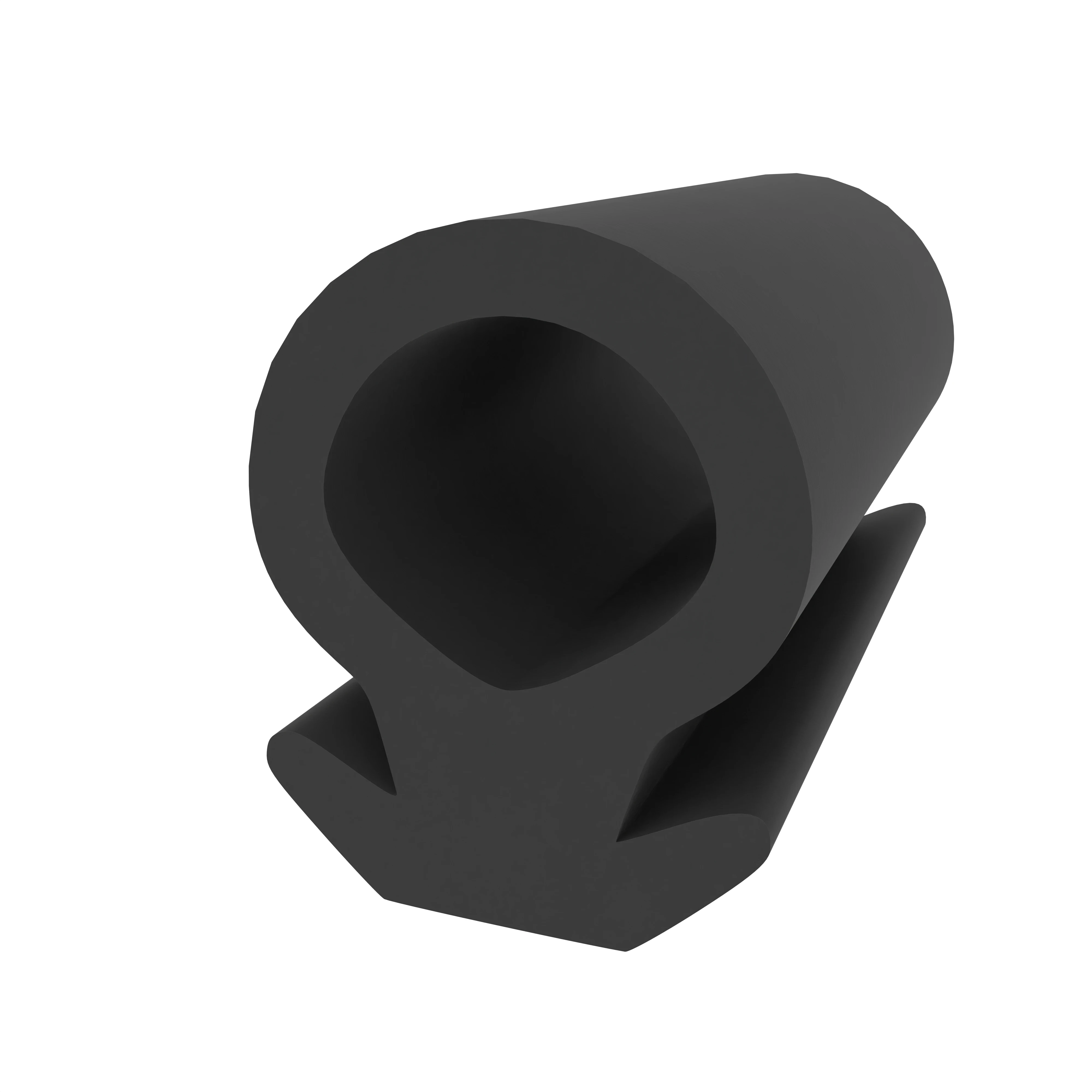 Anschlagdichtung mit Schlauch | 9 mm Höhe | Farbe: schwarz 
