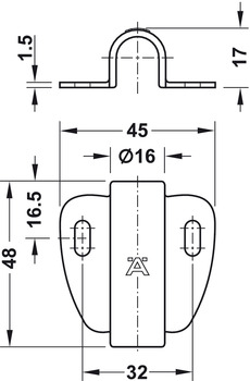 Schaltergehäuse für Häfele Loox | Verwendbar für: Schalter Ø 12 mm | Maße: 48 x 45 x 17 mm