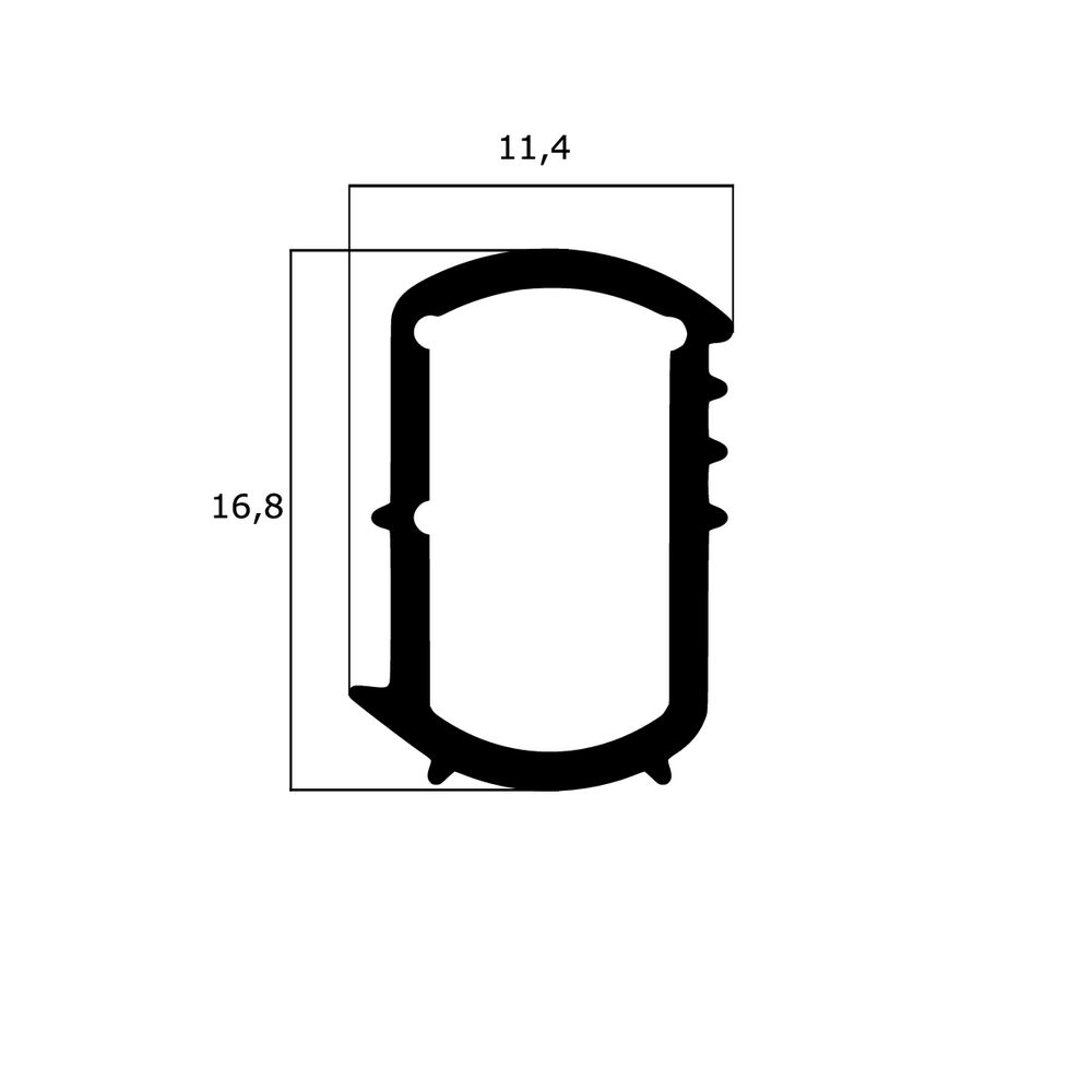 Türrahmen Dichtung - Stahlzargendichtung für senkrechte Nut | 11,4 mm Breite | Farbe: braun
