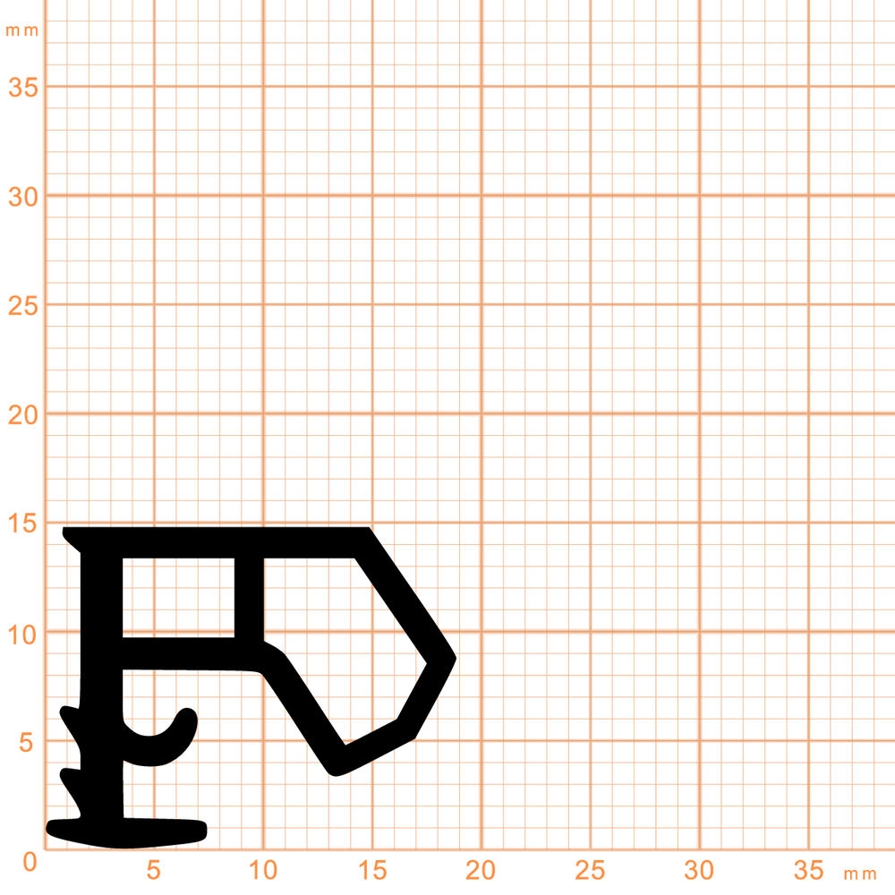 Türrahmen Dichtung - Stahlzargendichtung für Stahltüren | 15 mm Höhe | Farbe: weiß