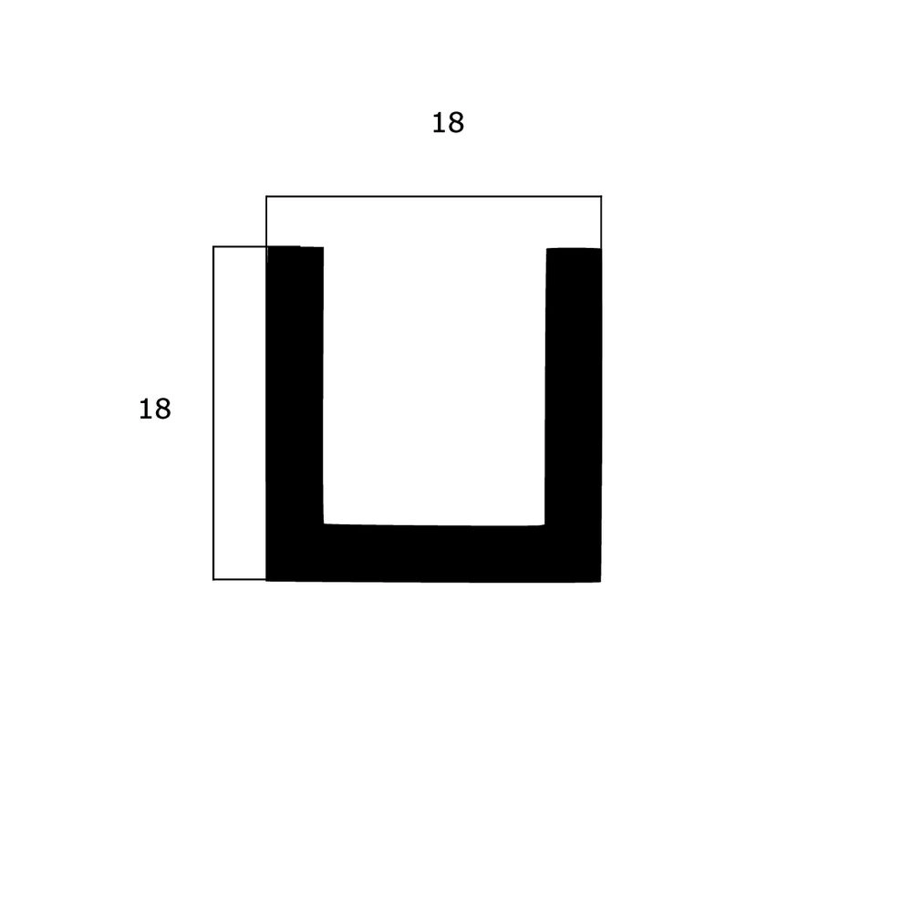 Kantenschutz - Kantenschutzprofil | Höhe: 18 mm | Farbe: schwarz