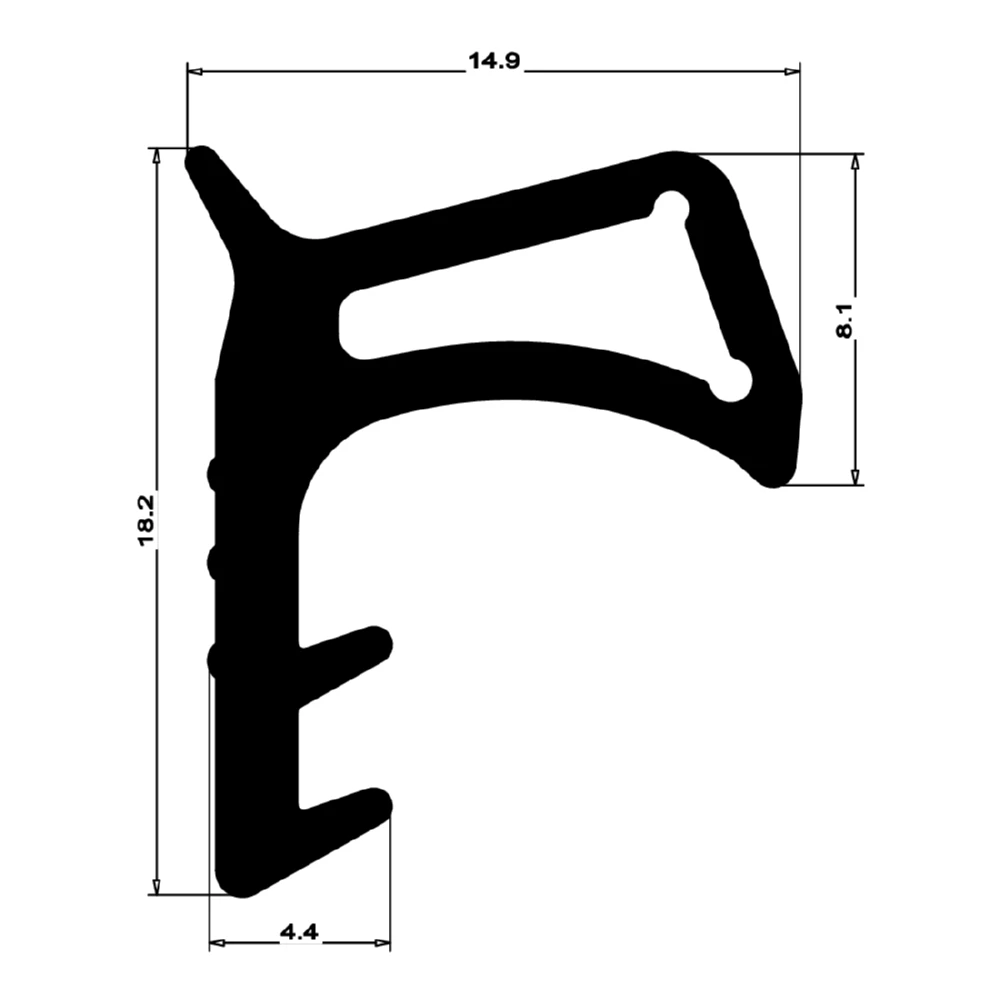 Stahlzargendichtung für Stahlzargen | 17,5 mm Breite | Farbe: grau