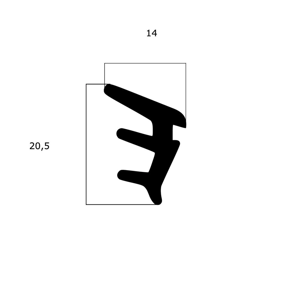 Verglasungsdichtungen - Verglasungsdichtung für Fenster | 14 mm Breite | Farbe: schwarz