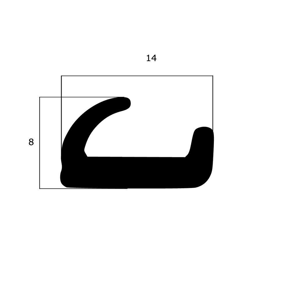 Lippendichtungen - Anschlagdichtung mit Lippe und glattem Fuß | 8 mm Höhe | Farbe: schwarz 