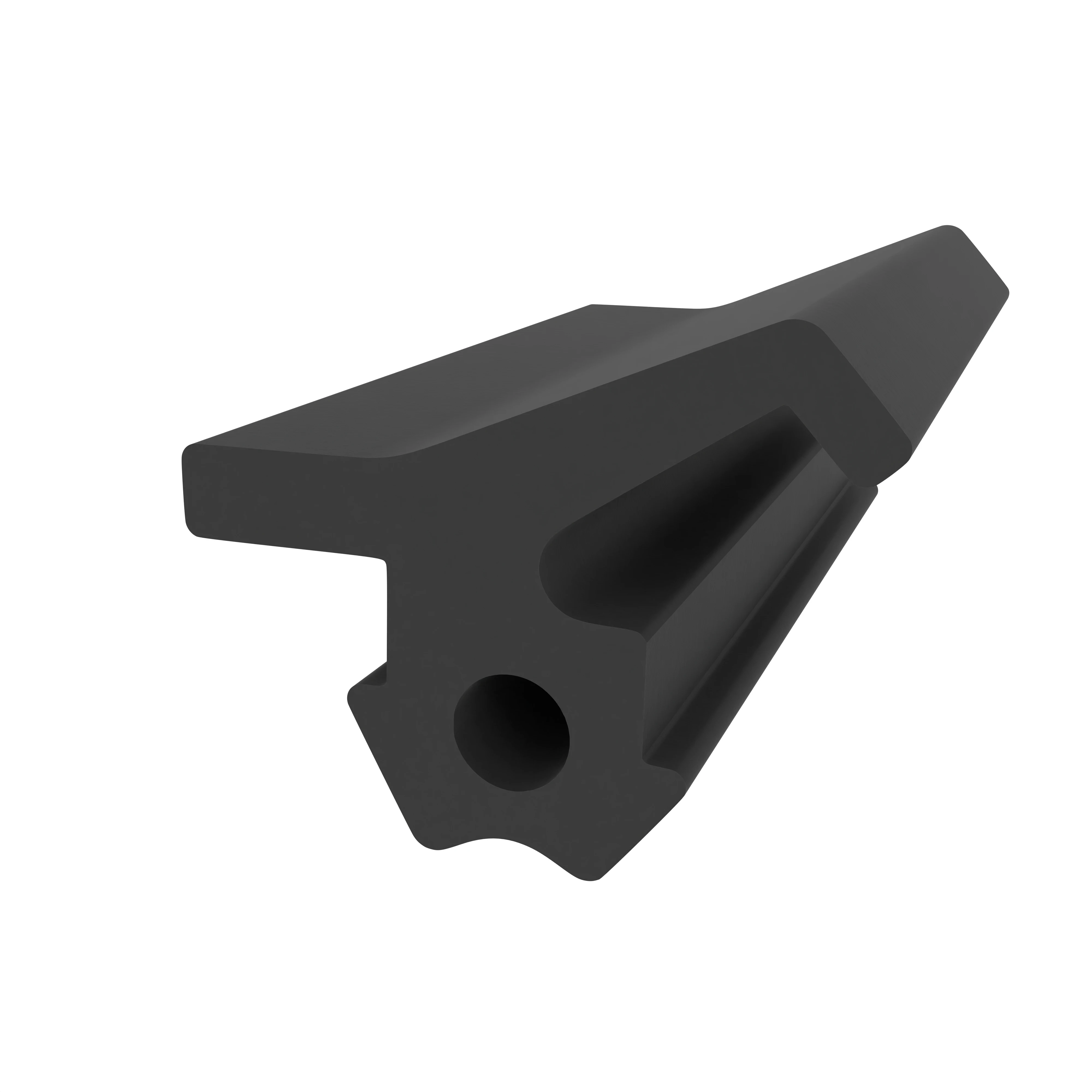 Lippendichtungen - Anschlagdichtung mit Lippe und profiliertem Fuß | 6,4 mm Höhe | Farbe: schwarz 