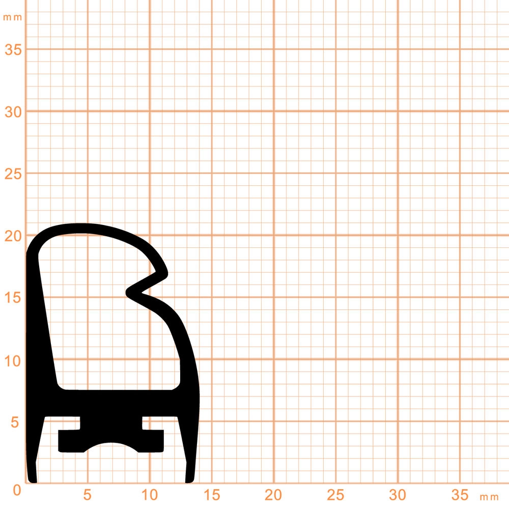 OP-Tür- und Garagentordichtungen - Bodendichtung für Novoferm Sektionaltore (F0691) in schwarz