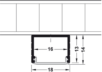 Beleuchtung - Unterbauprofil für Häfele Loox | Modell: Profil 2191 | Länge: 2500 mm