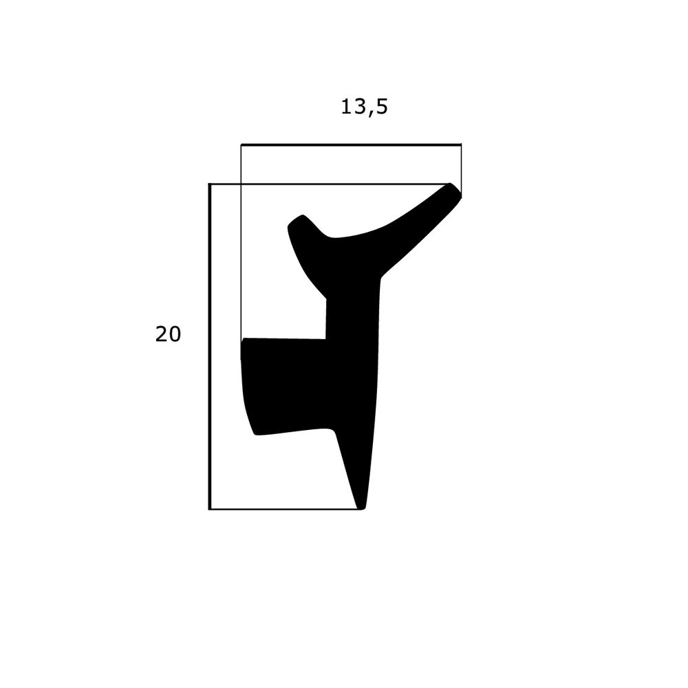 Verglasungsdichtungen - Verglasungsdichtung für Fenster | 13,5 mm Breite | Farbe: schwarz