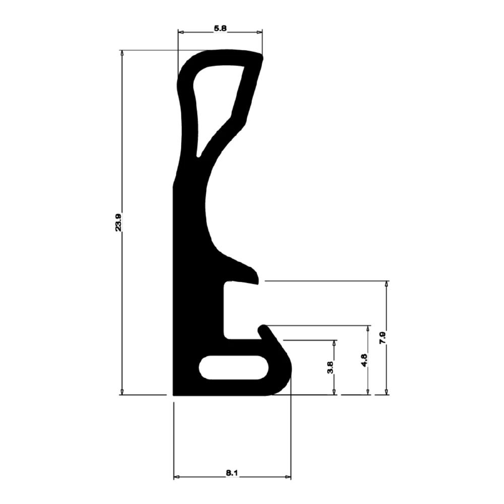 Mitteldichtung für Metall- und Alufenster | Farbe: schwarz