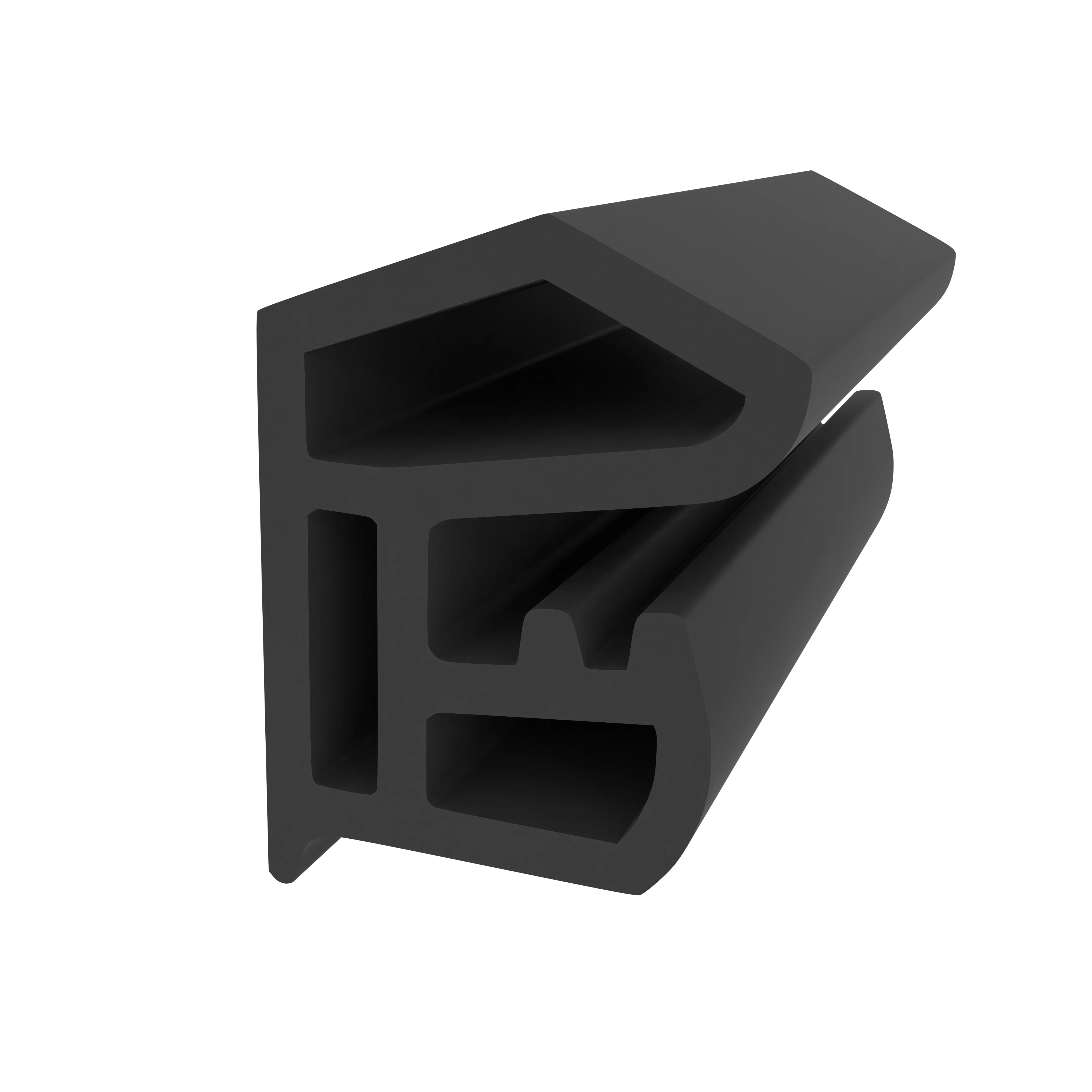 Türrahmen Dichtung - Stahlzargendichtung für Stahlprofile | 15,5 mm Breite | Farbe: schwarz
