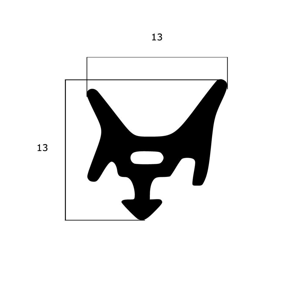 Verglasungsdichtungen - Verglasungsdichtung für Fenster | 13 mm Höhe | Farbe: schwarz