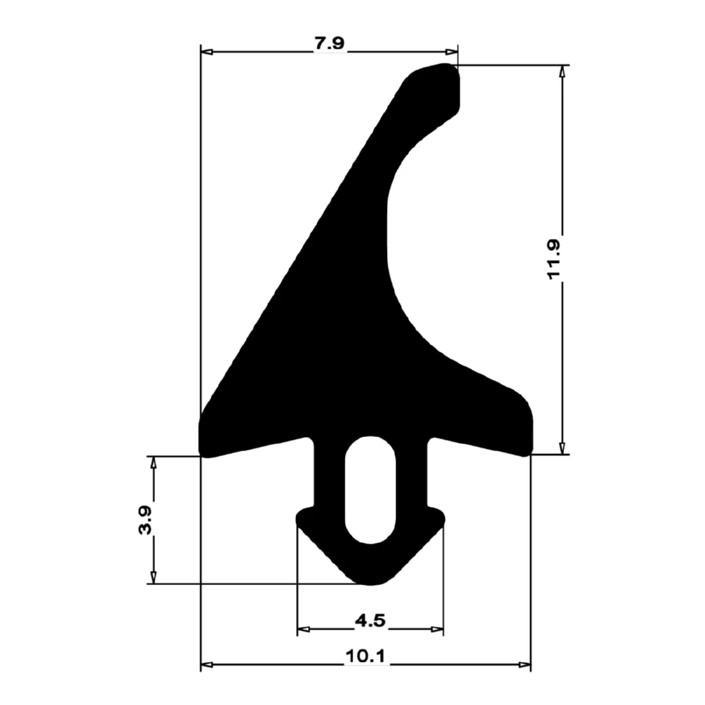 Mitteldichtung für Metallfenster | 15 mm Höhe | Farbe: schwarz