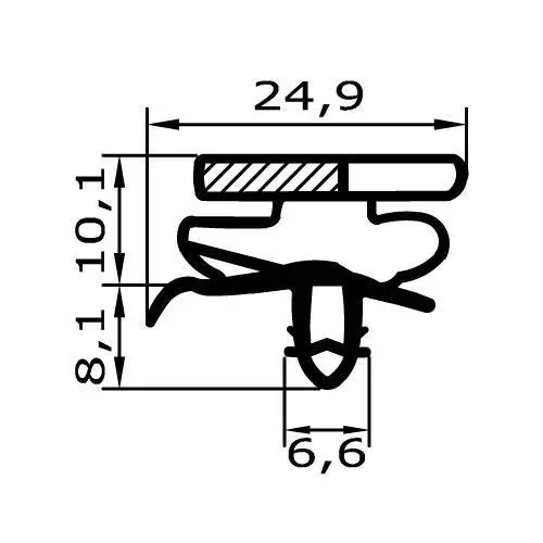 Kühlschrankdichtungen - Kühlschrankdichtungsrahmen | Höhe: 18,2 mm | Farbe: grau